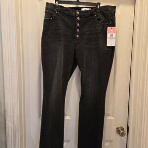 Cabi Button Fly Straight Black Jean Size 18